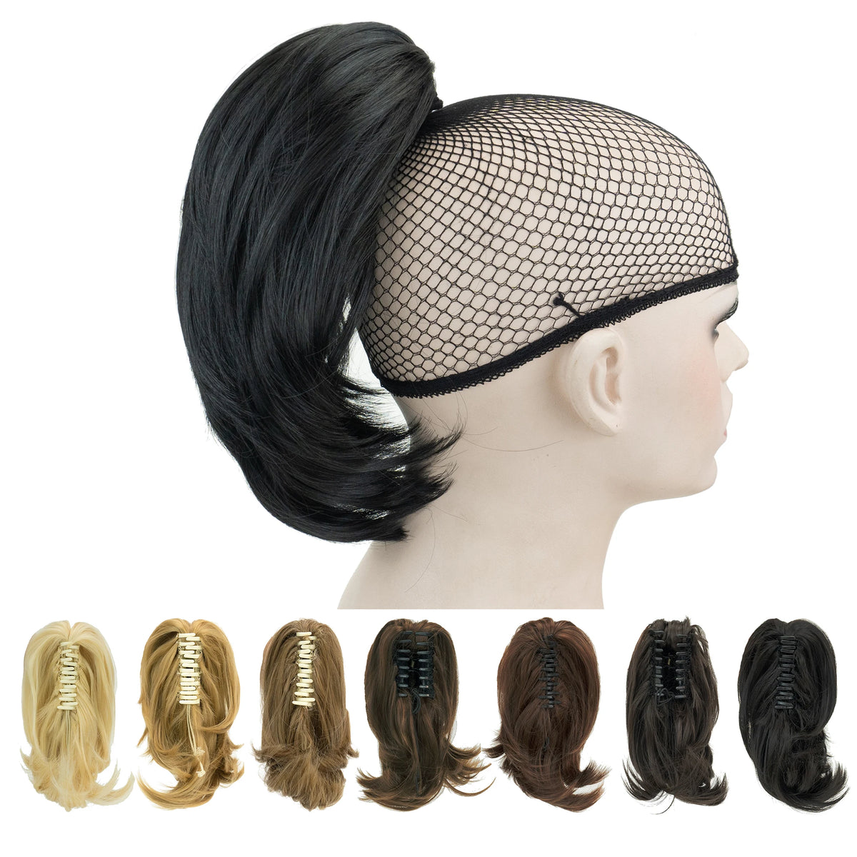 Short Straight Synthetic Claw Ponytail Hair Extension