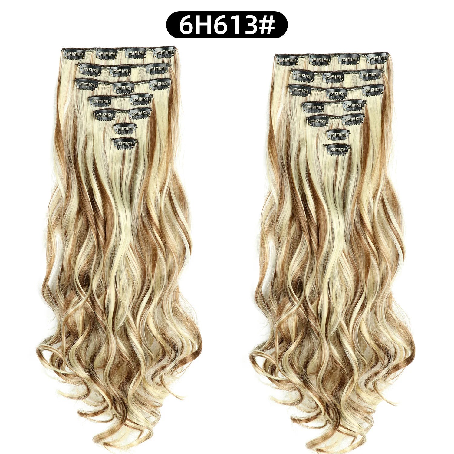 22 Inch Deep Wave Clip-In Hair Extensions Full Head Set - 22