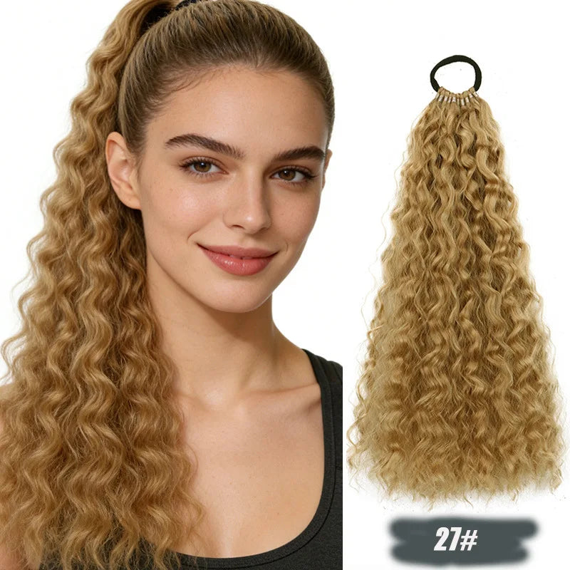 20-Inch Long Curly Ponytail Hair Extension for Instant Volume