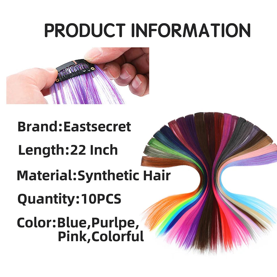 22-Inch Colorful Clip-In Highlight Hair Extensions - 2