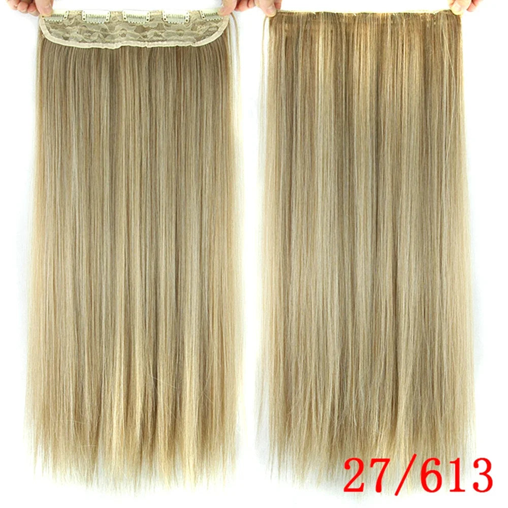 Straight Synthetic Clip-In Hair Extensions for Instant Volume - 6