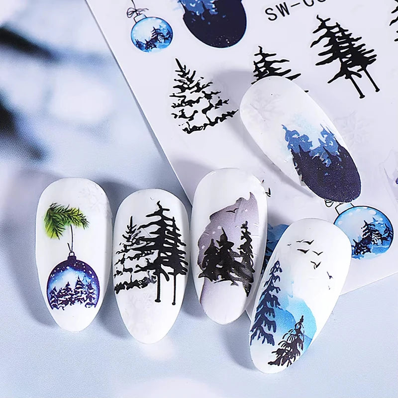 Festive 3D Christmas Nail Art Stickers for Holiday Manicure Decorations - 11