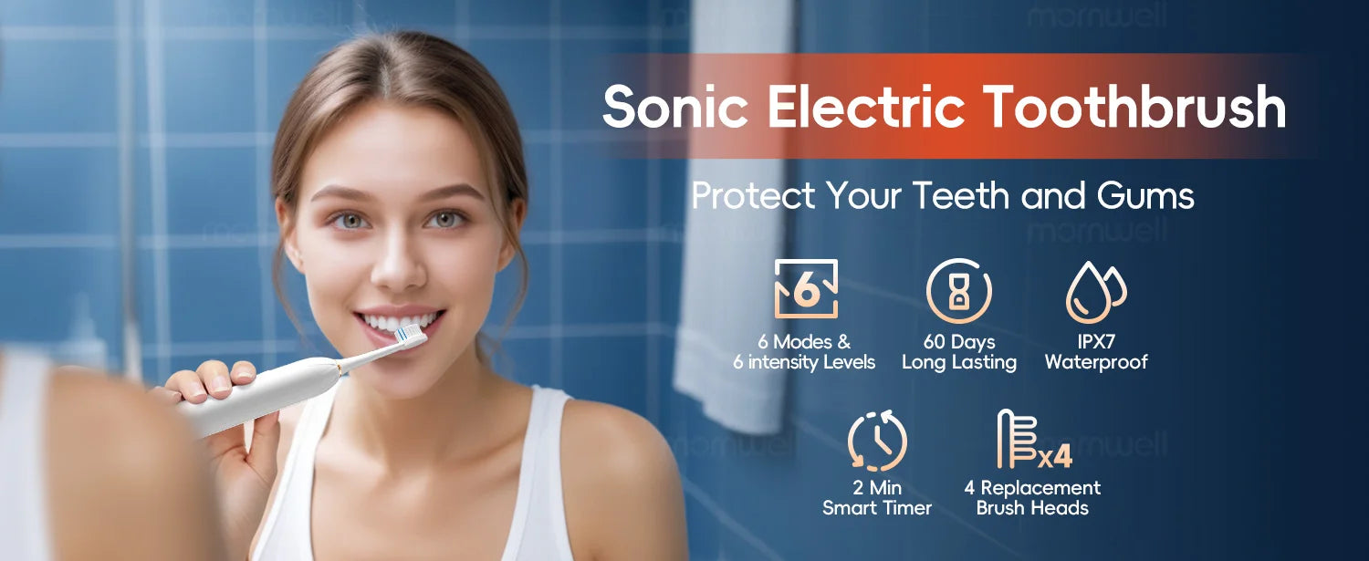 Rechargeable Sonic Electric Toothbrush for Deep Cleaning and Whitening - 7