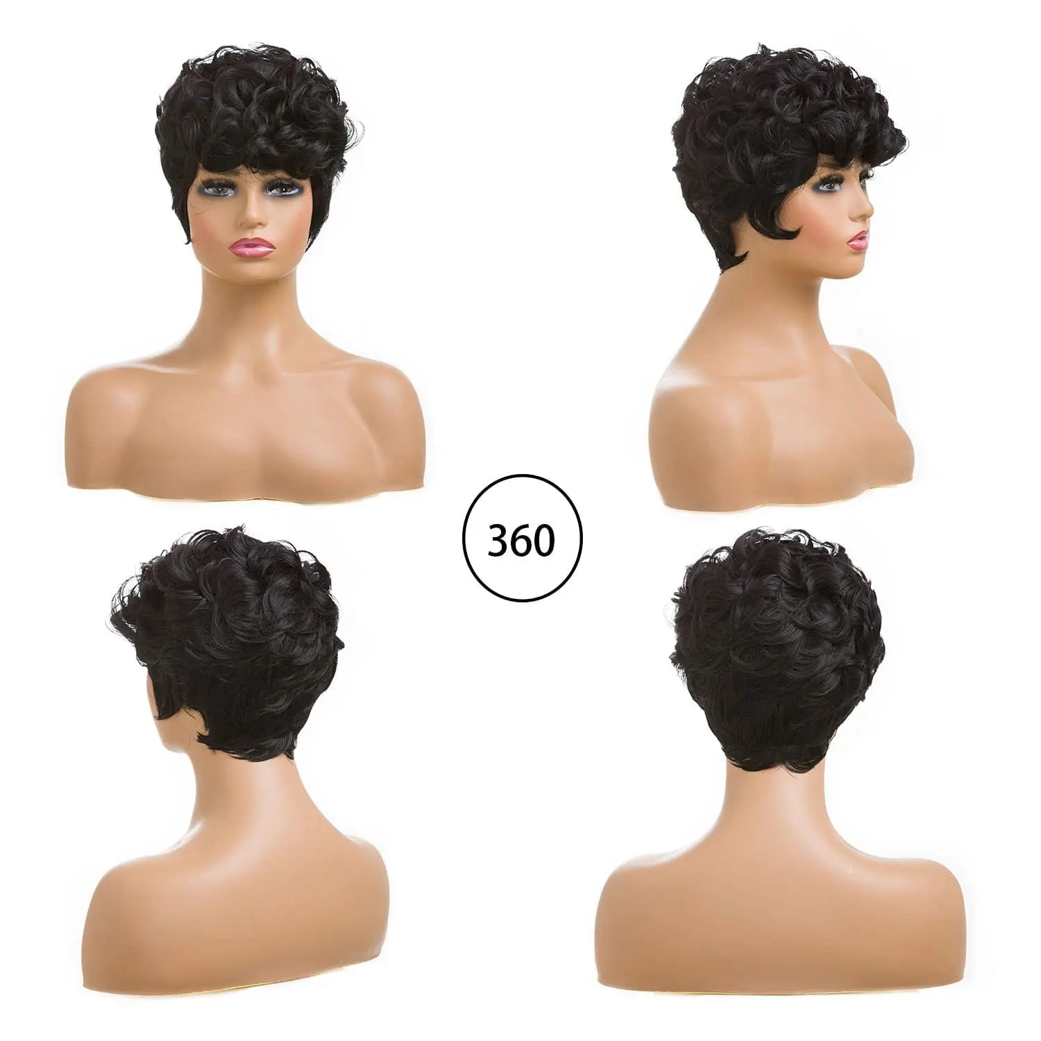 Short Curly Pixie Cut Wig for Daily Wear - 2