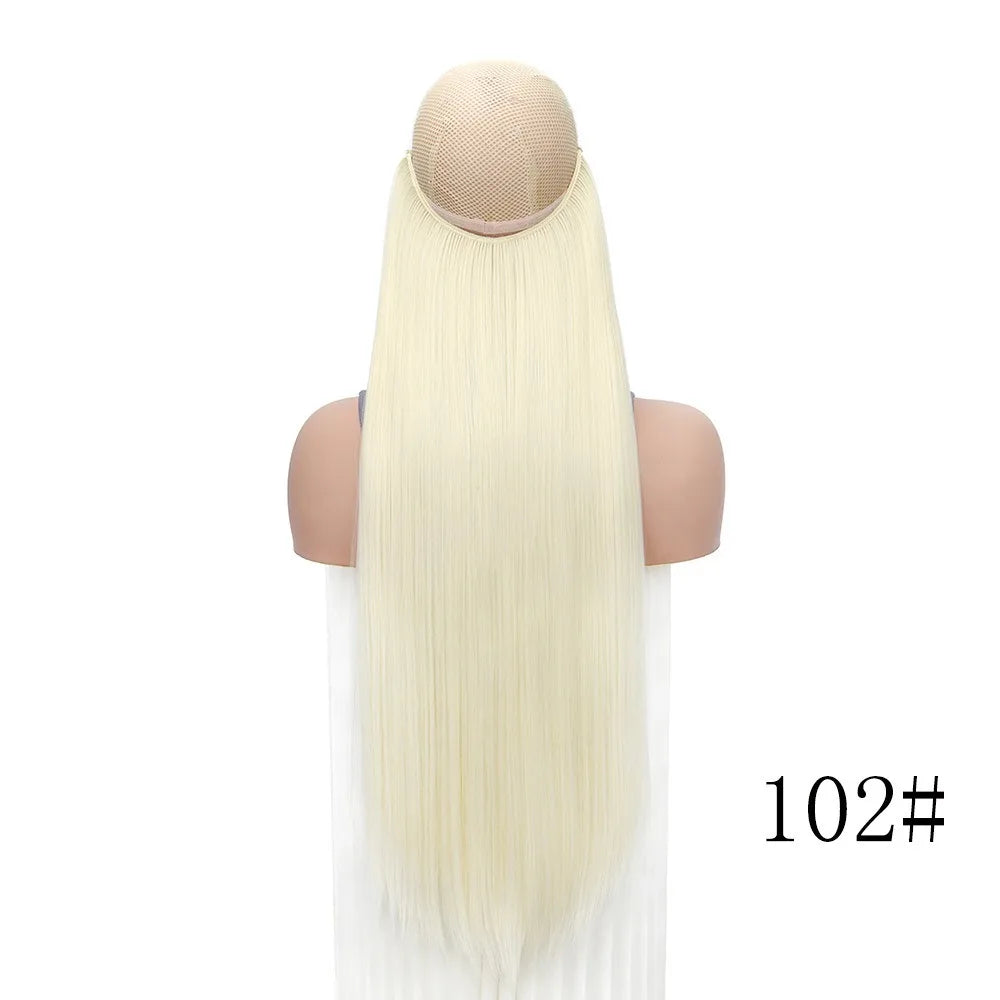 24 Inch Invisible Wire Halo Hair Extension for Instant Length