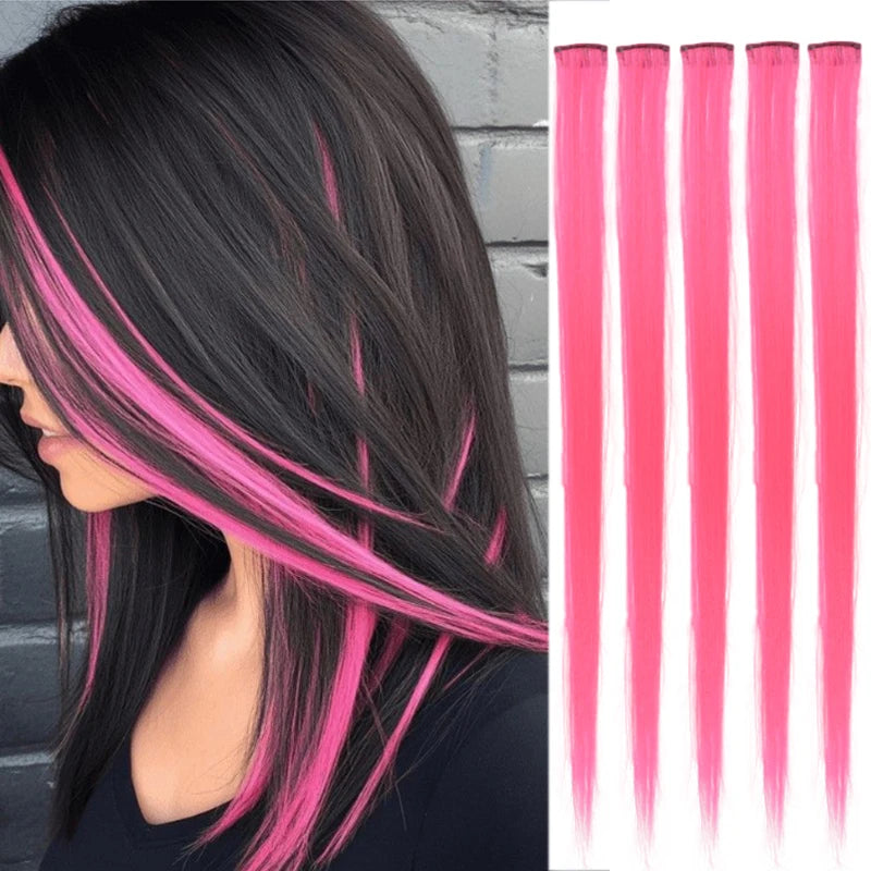 24 Inch Straight Clip-In Hair Extensions for Instant Highlights - 16