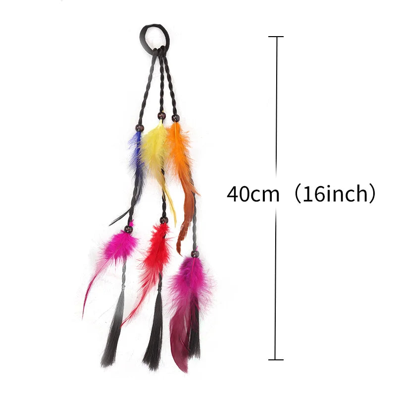 Boho Feather Hair Extension Headband for Festivals - 9