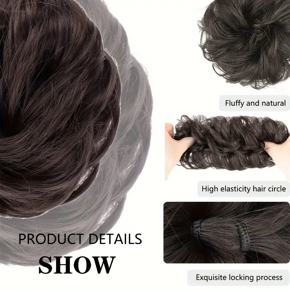 Synthetic Braid Hair Scrunchie for Instant Messy Bun Updos