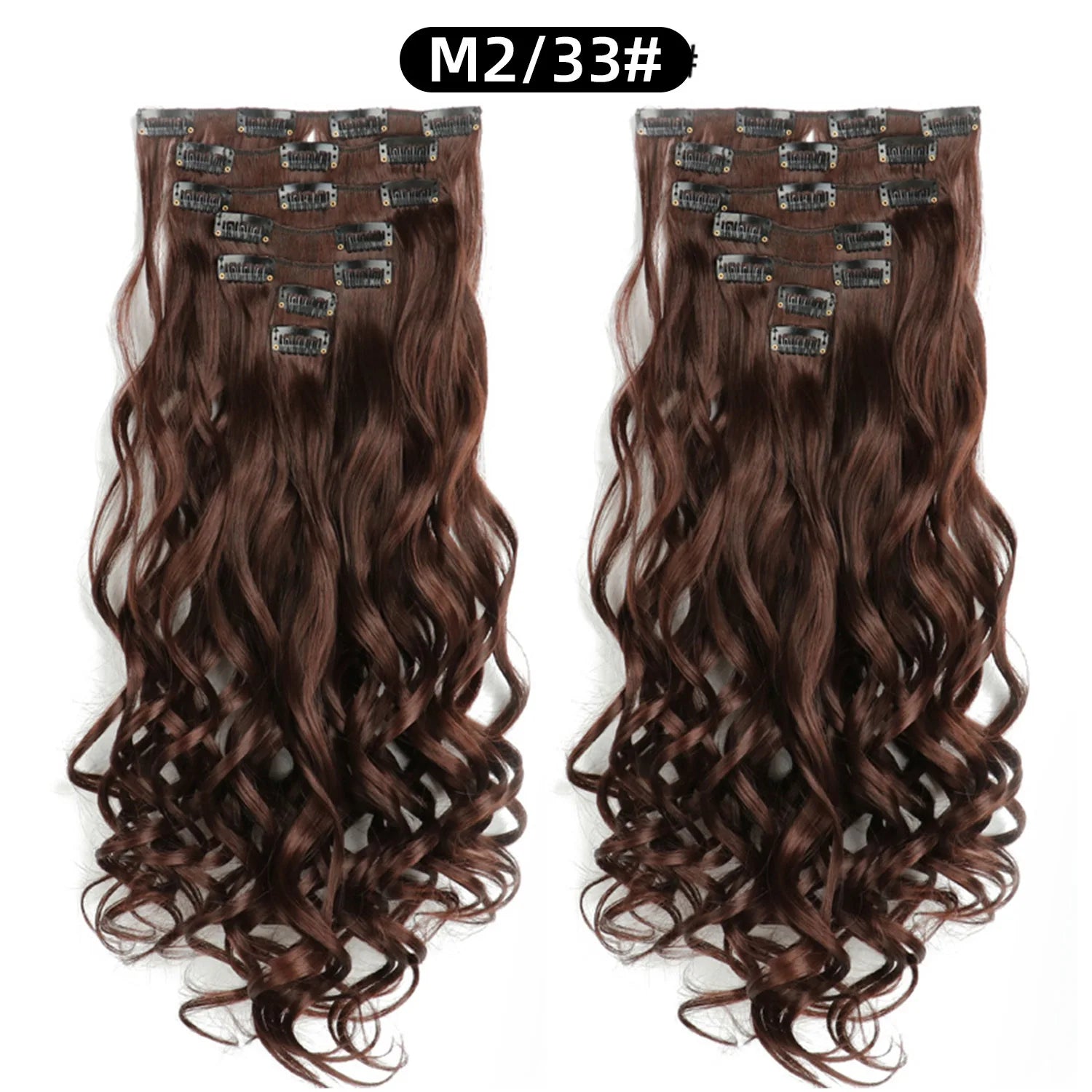 22 Inch Deep Wave Clip-In Hair Extensions Full Head Set - 45