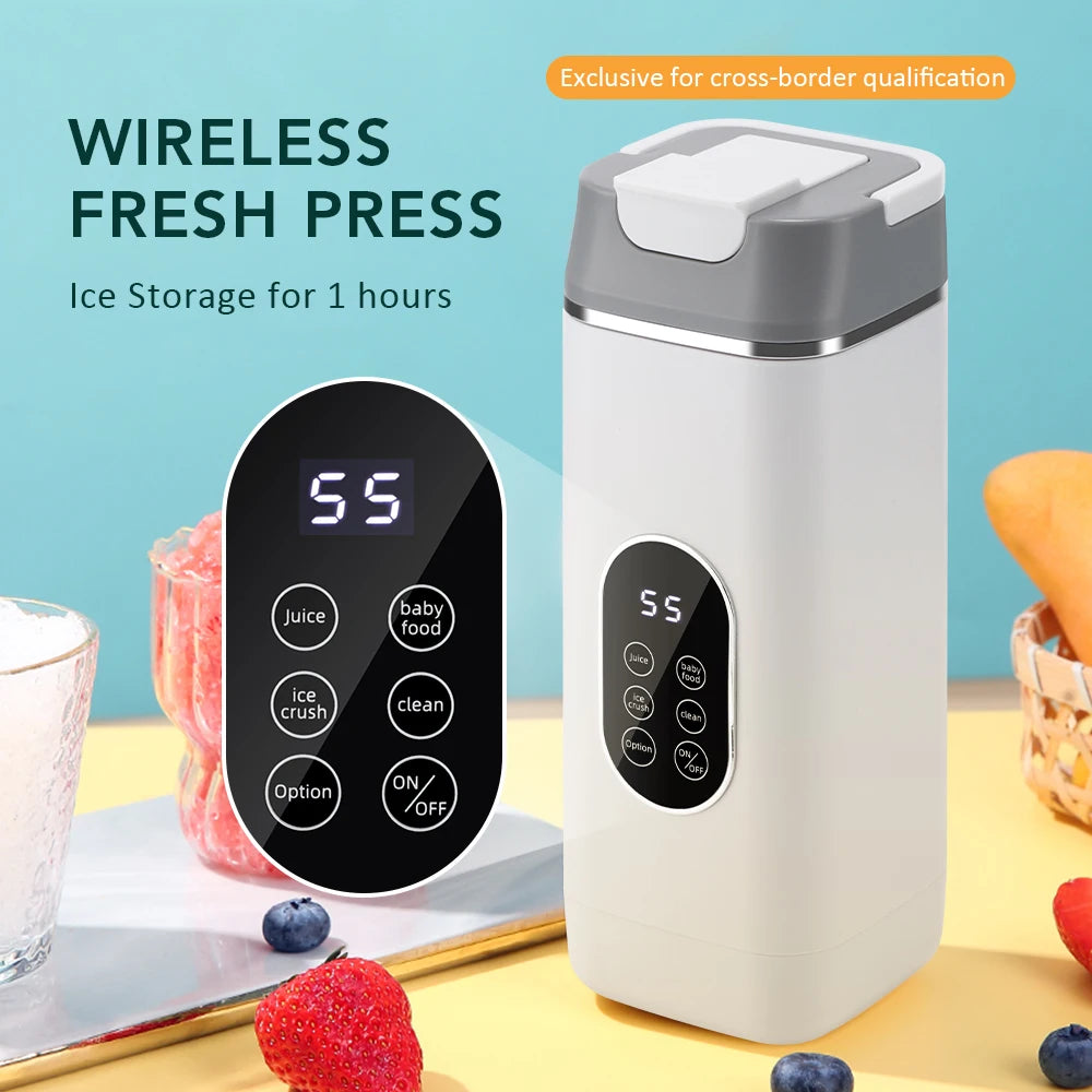 Portable 12-Blade Electric Juicer Cup with Digital Display - 6