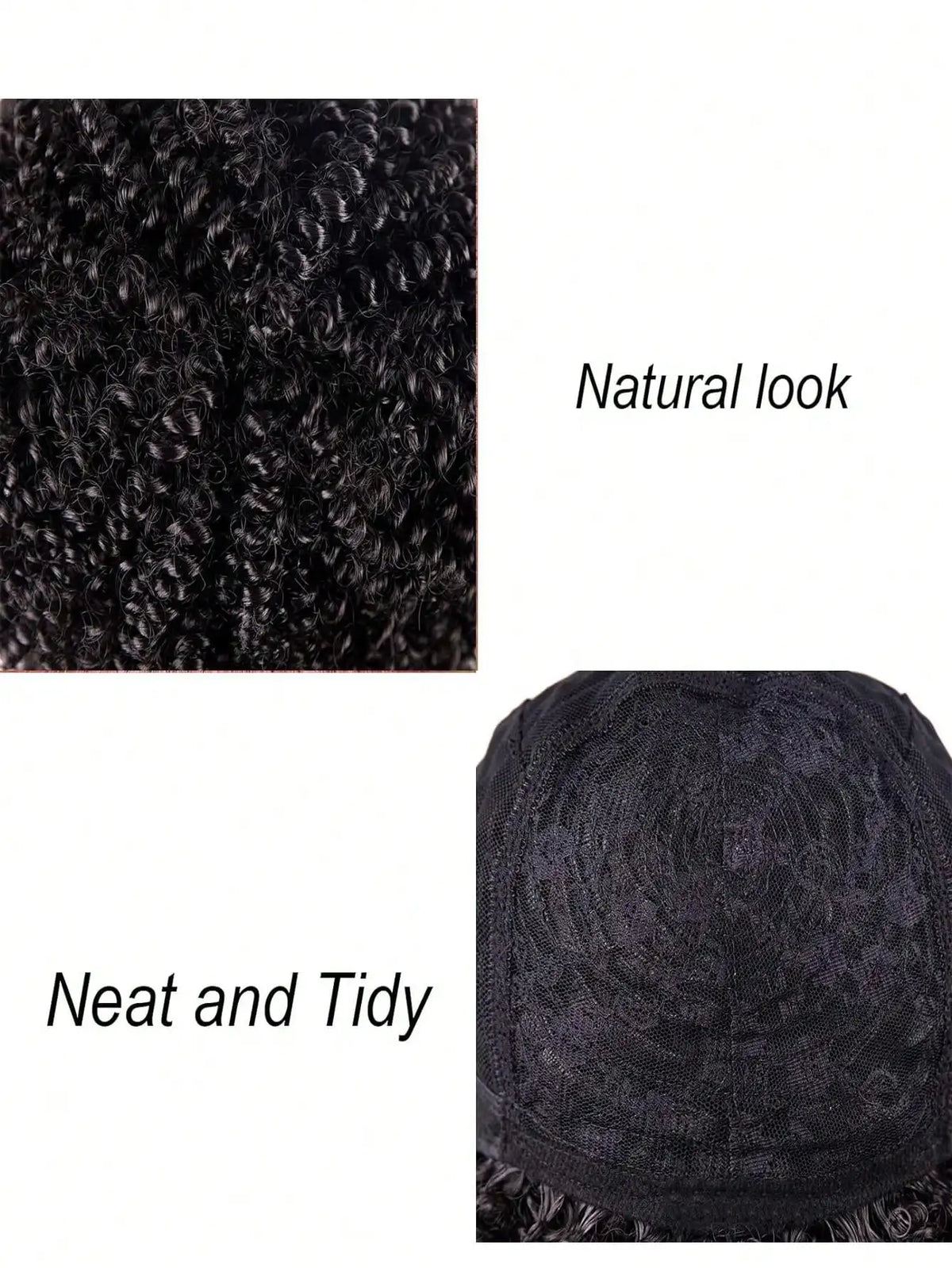 Short Curly Afro Wig with Bangs for Daily Style