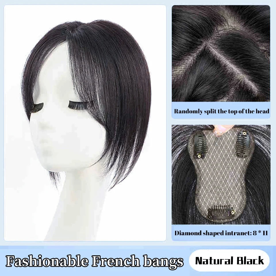 Clip-In Hair Topper Bangs Extension for Natural Volume and Style