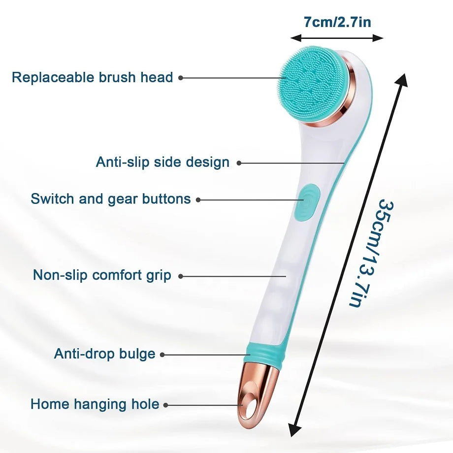 Electric Rotating Back Scrubber and Exfoliating Body Brush for Shower - 5
