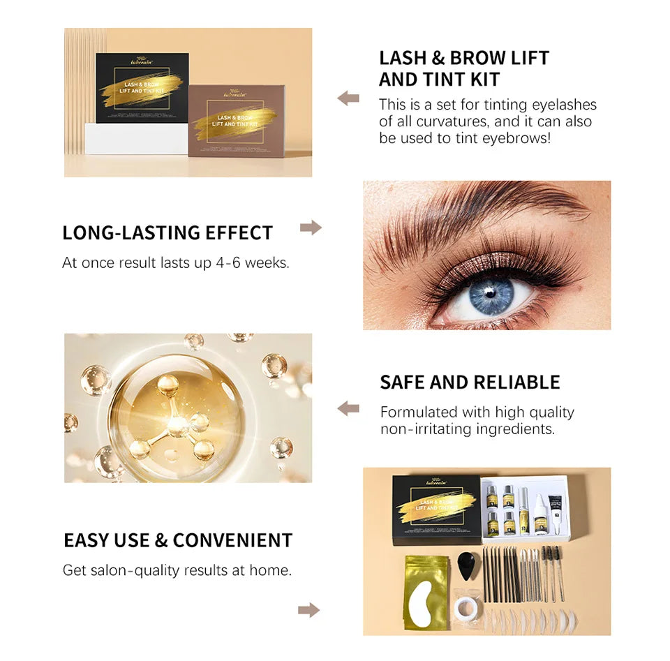 Professional Eyelash and Eyebrow Lift and Tint Kit for Salon and Home - 12