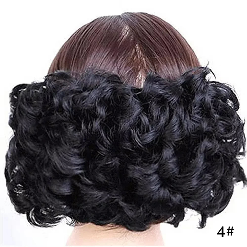Messy Curly Hair Bun Scrunchie for Instant Elegant Updo Hairstyles - 13