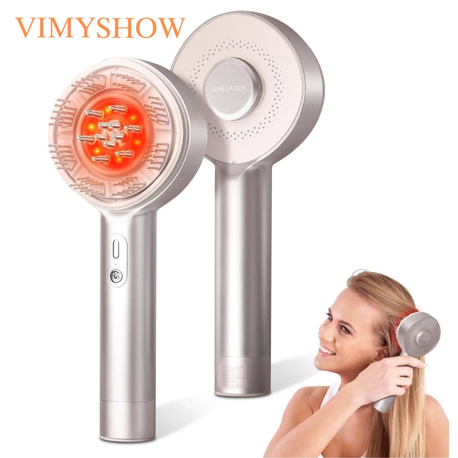 Electric Scalp Massage Comb with Red Light Therapy and Serum Applicator - 1