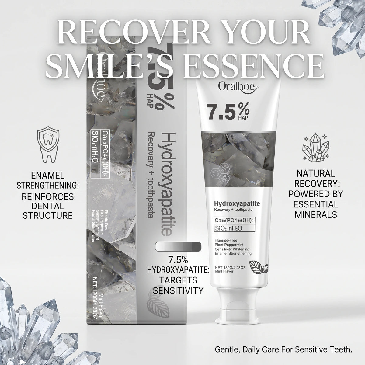 Hydroxyapatite Enamel Repair Whitening Toothpaste for Sensitive Teeth