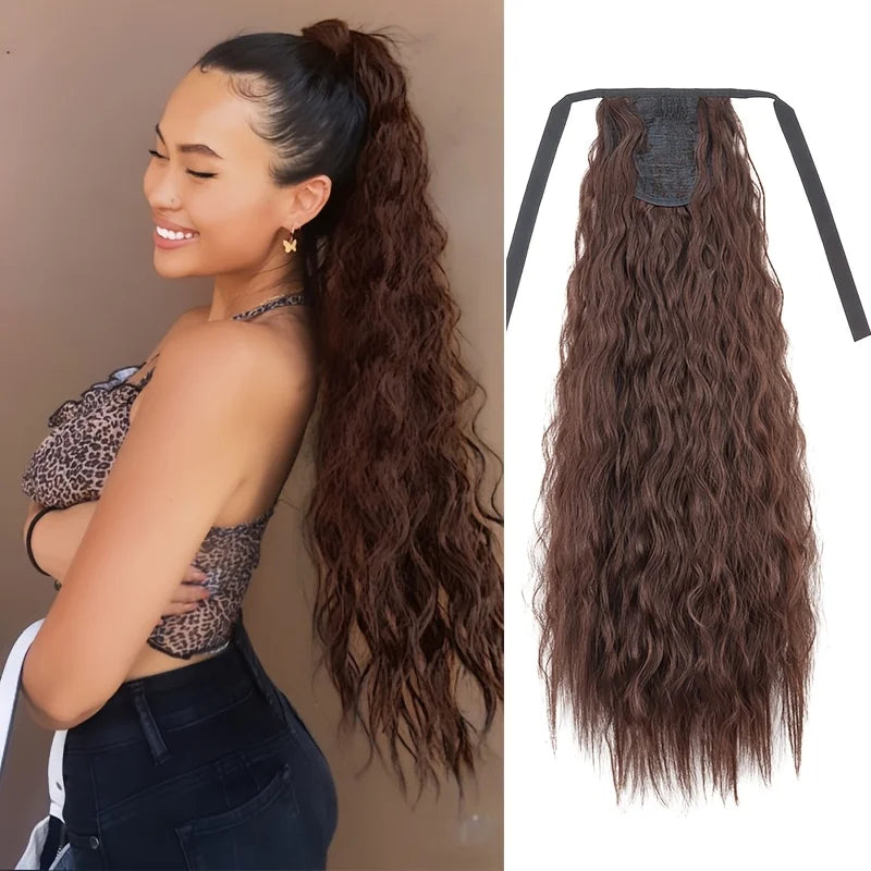 22-Inch Kinky Curly Drawstring Ponytail Hair Extension