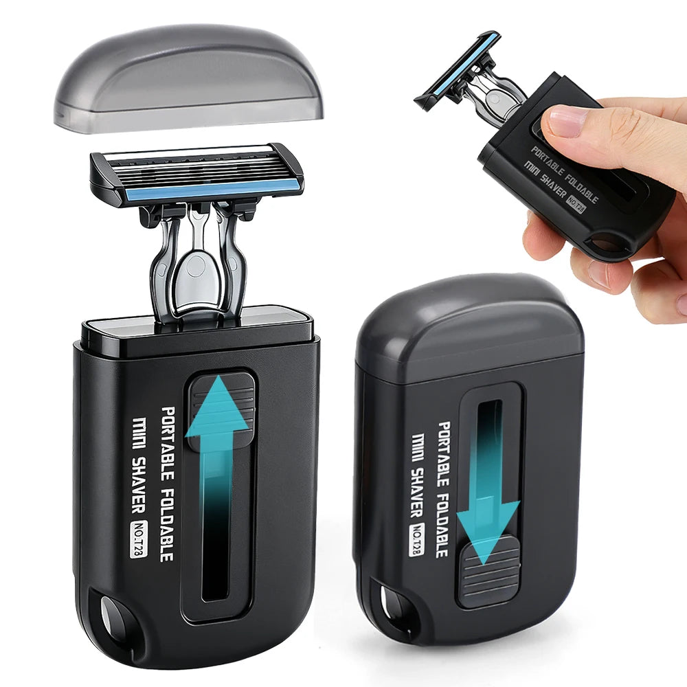 Retractable Portable Manual Shaver for Travel and Daily Grooming