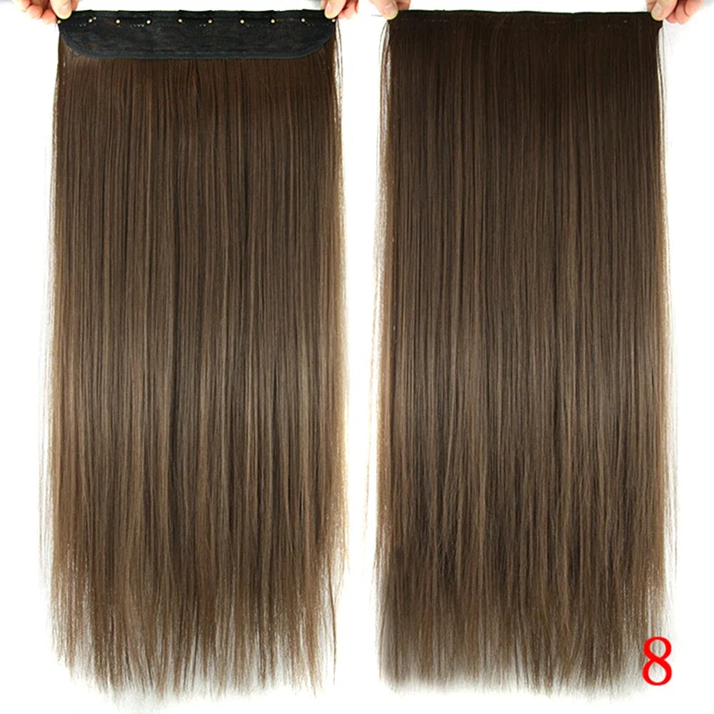 Straight Synthetic Clip-In Hair Extensions for Instant Volume