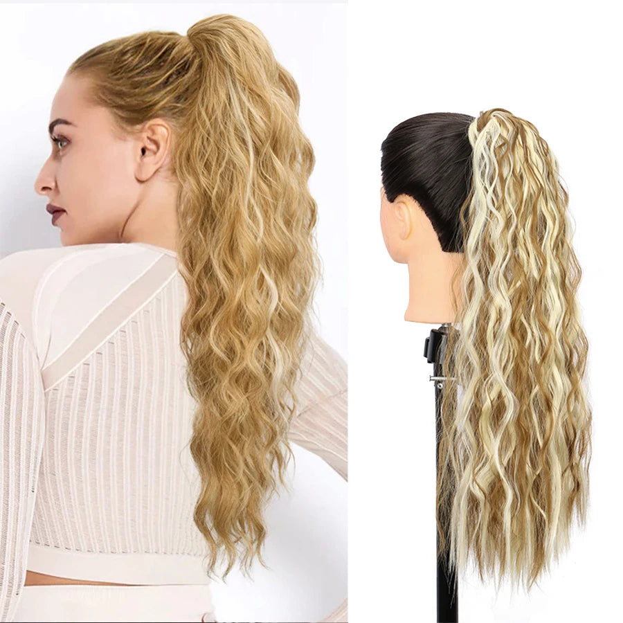 22-Inch Kinky Curly Drawstring Ponytail Extension