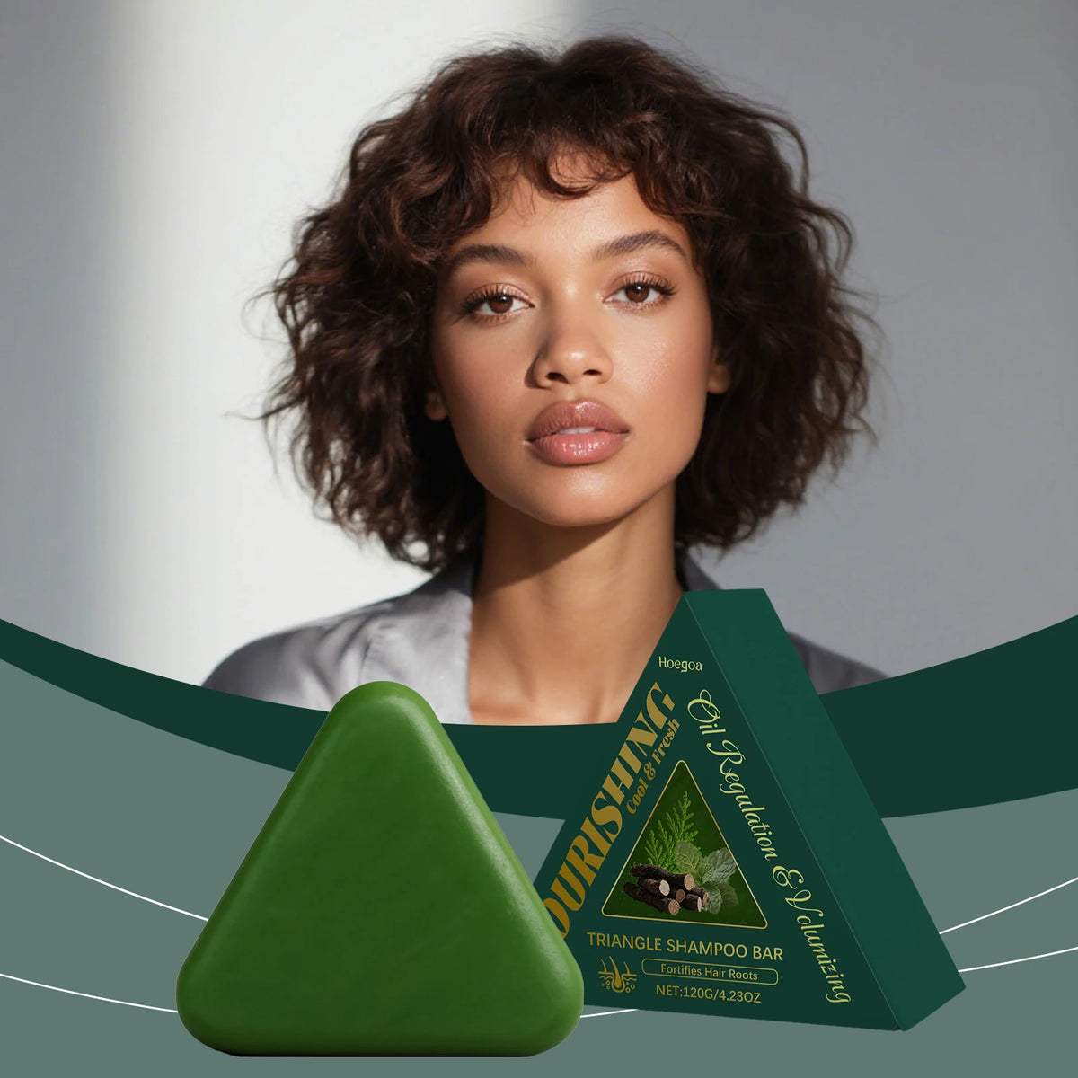 Herbal Triangle Shampoo Bar for Hair Growth and Deep Scalp Cleansing