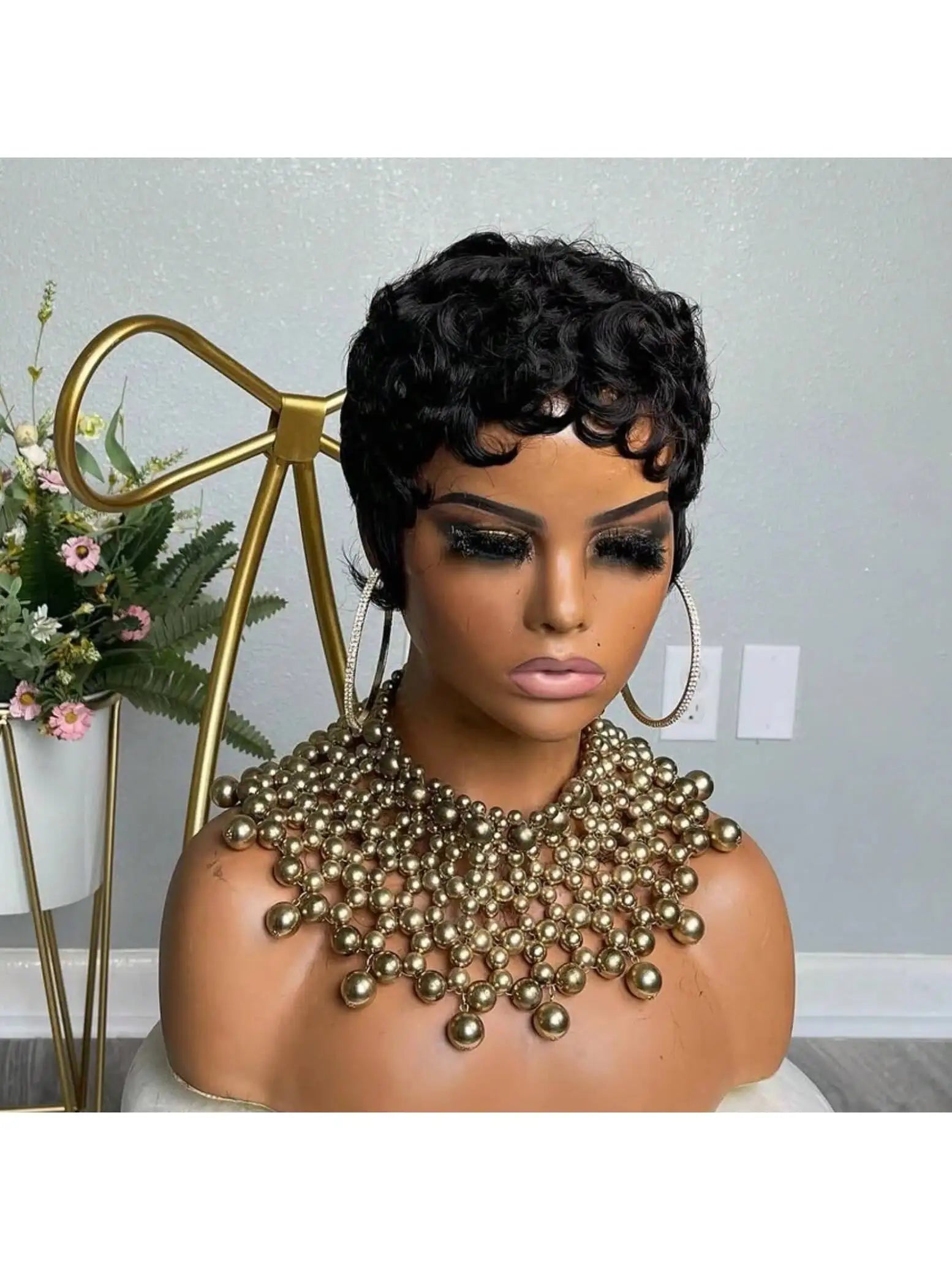 Short Curly Pixie Cut Wig for Women - 4