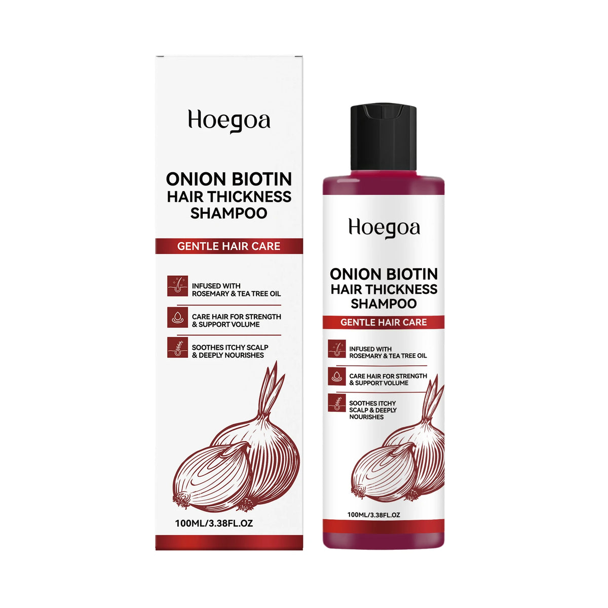 Onion Biotin Shampoo for Thicker Voluminous Hair and Scalp Nourishment