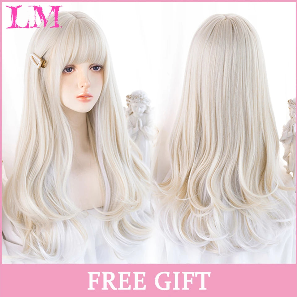 24-Inch Long Pink Cosplay Wig for Costumes