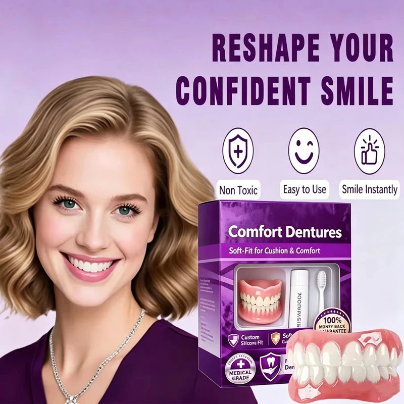 Comfortable Silicone Full Set Dentures for Instant Smile Enhancement