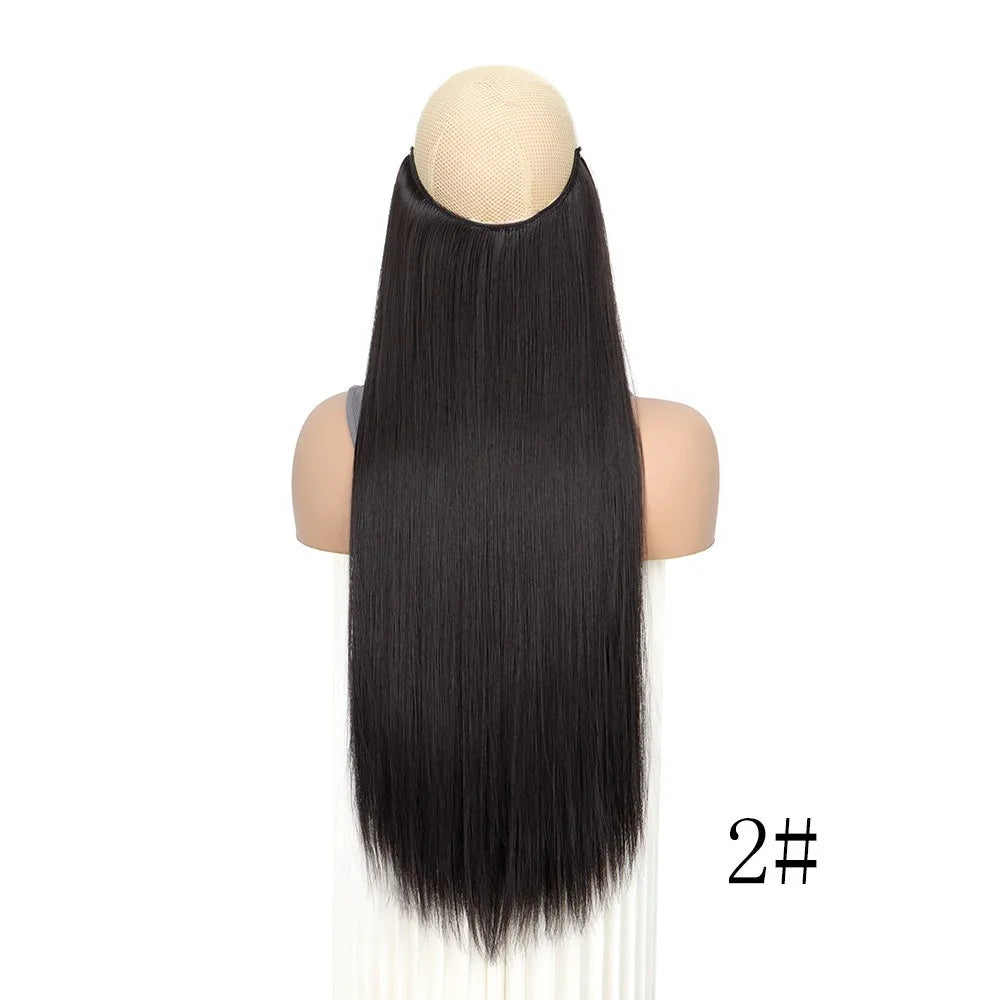 24 Inch Invisible Wire Halo Hair Extension for Instant Length - 15