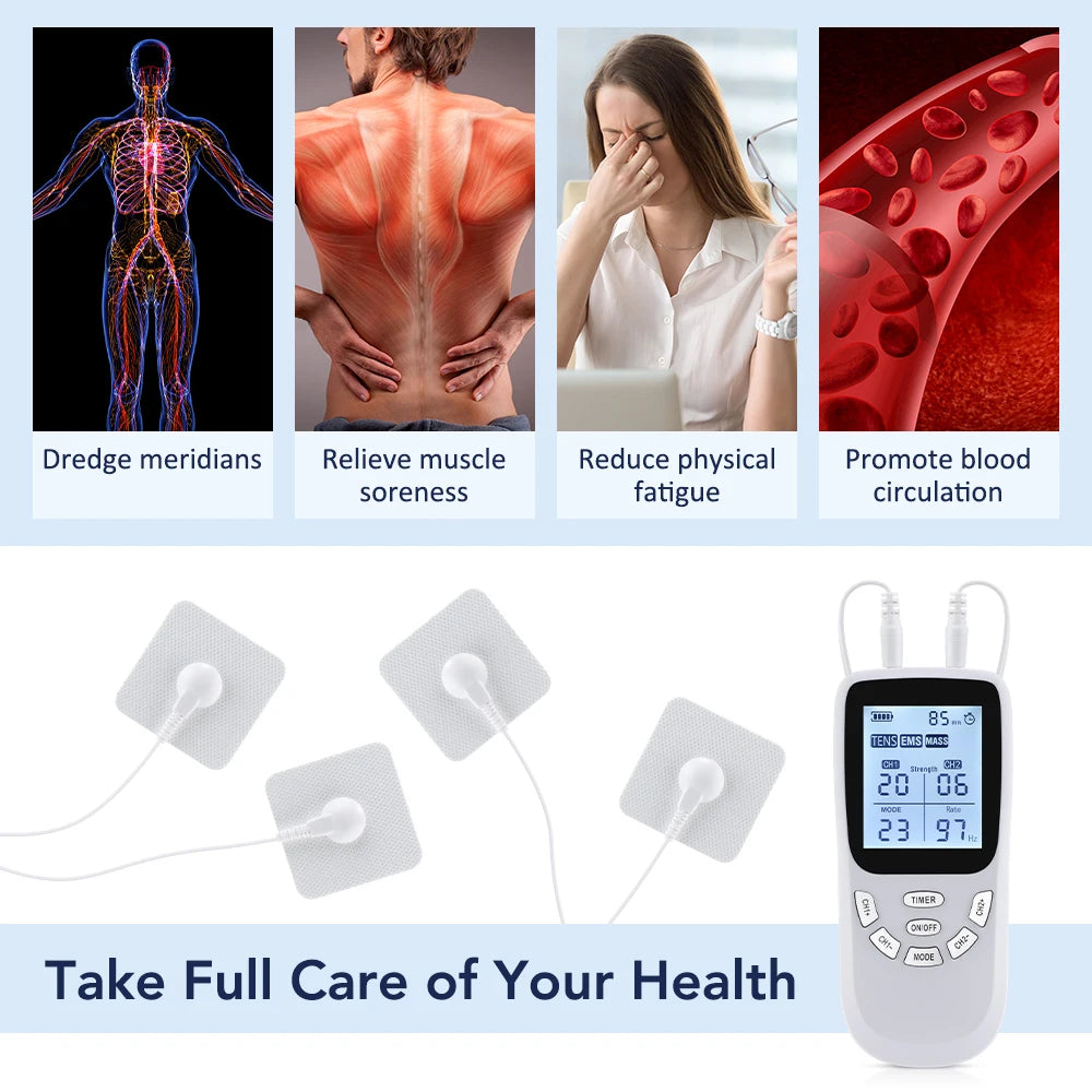 Digital TENS and EMS Muscle Stimulator for Pain Relief and Recovery