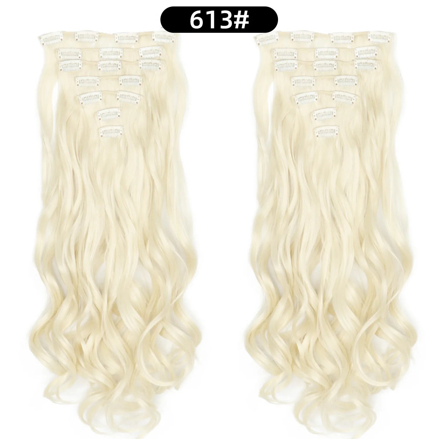 22 Inch Deep Wave Clip-In Hair Extensions Full Head Set - 23