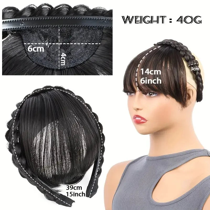 Braided Headband with Bangs for Instant Natural Hairstyle - 5