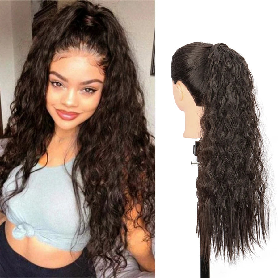 22-Inch Kinky Curly Drawstring Ponytail Extension