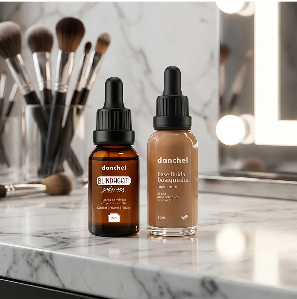 Liquid Foundation and Primer Makeup Set for Long Lasting Natural Finish - 17