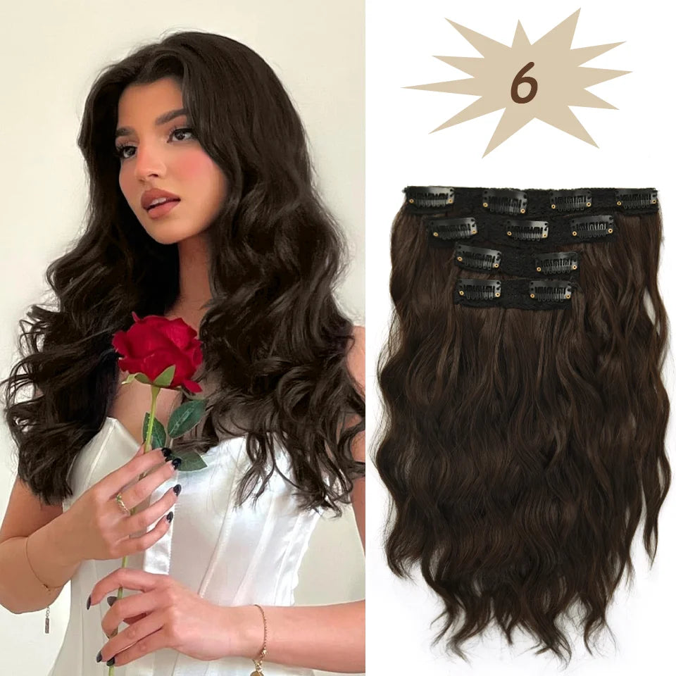 12-Inch Wavy Clip-In Hair Extensions for Daily Volume - 16