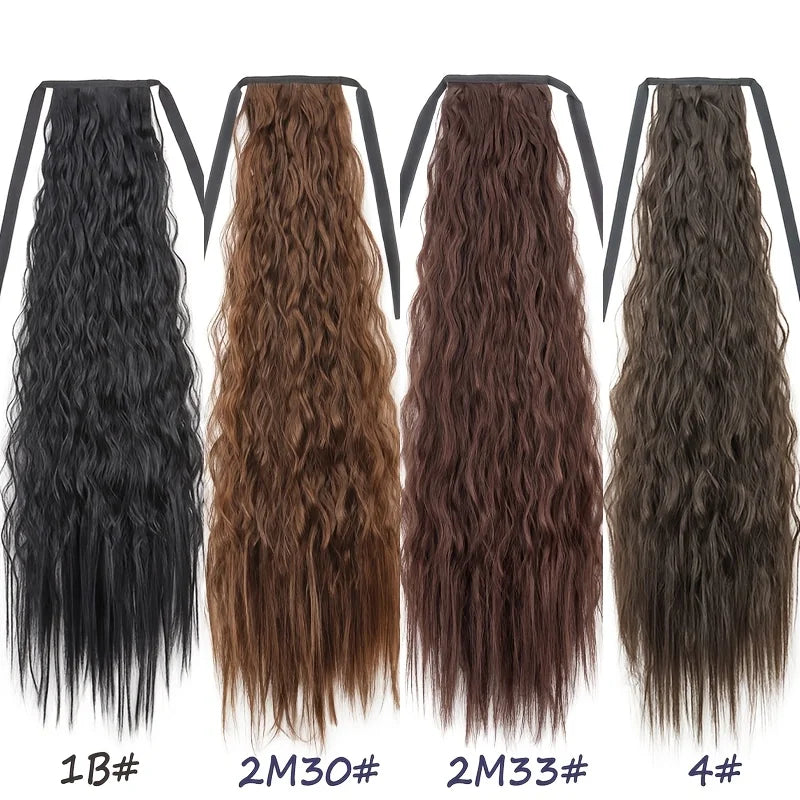 22-Inch Kinky Curly Drawstring Ponytail Hair Extension - 7