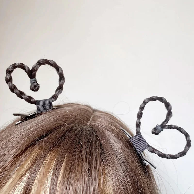 Heart-Shaped Braided Hair Clip for Party Styles - 1