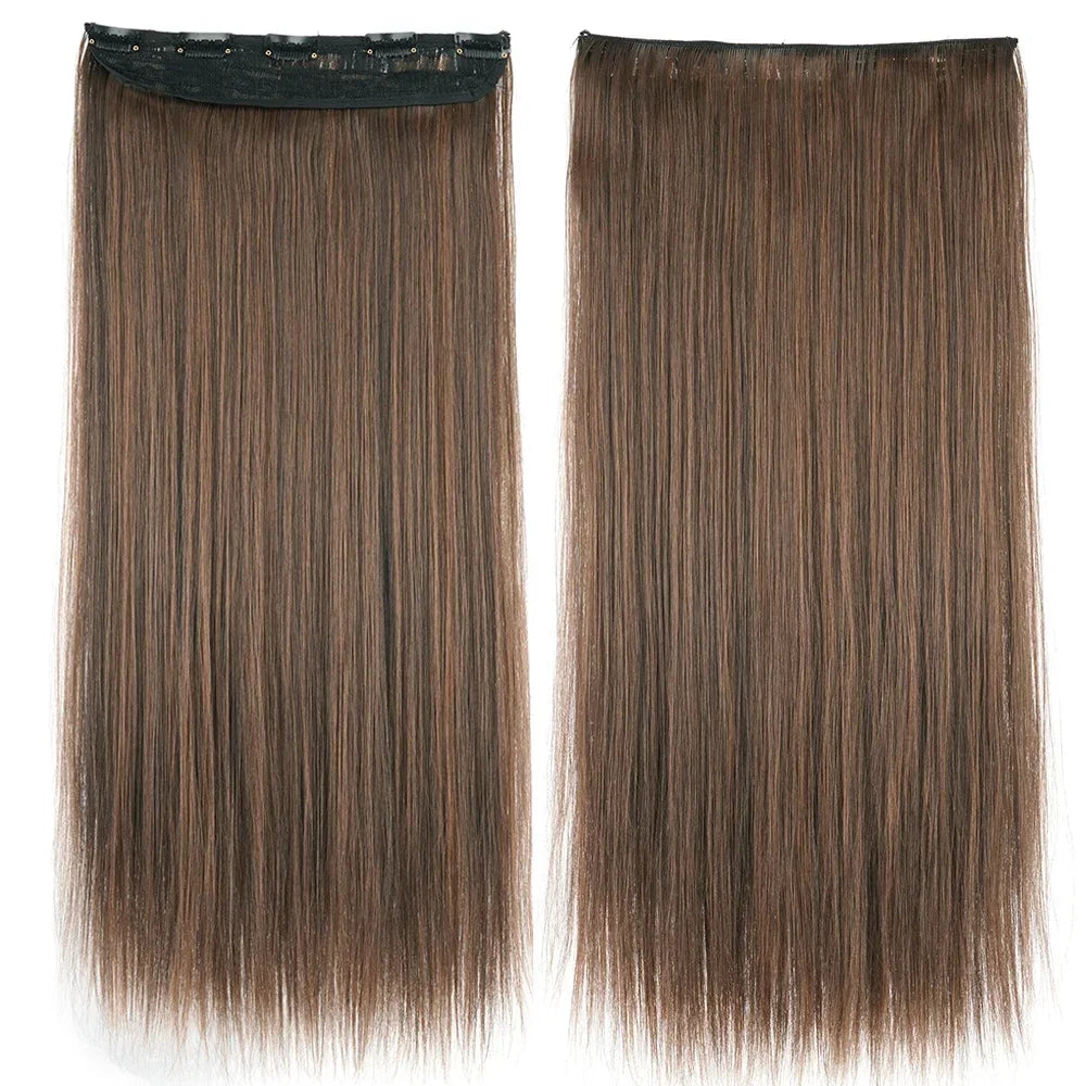 Straight Synthetic Clip-In Hair Extensions for Instant Volume - 20