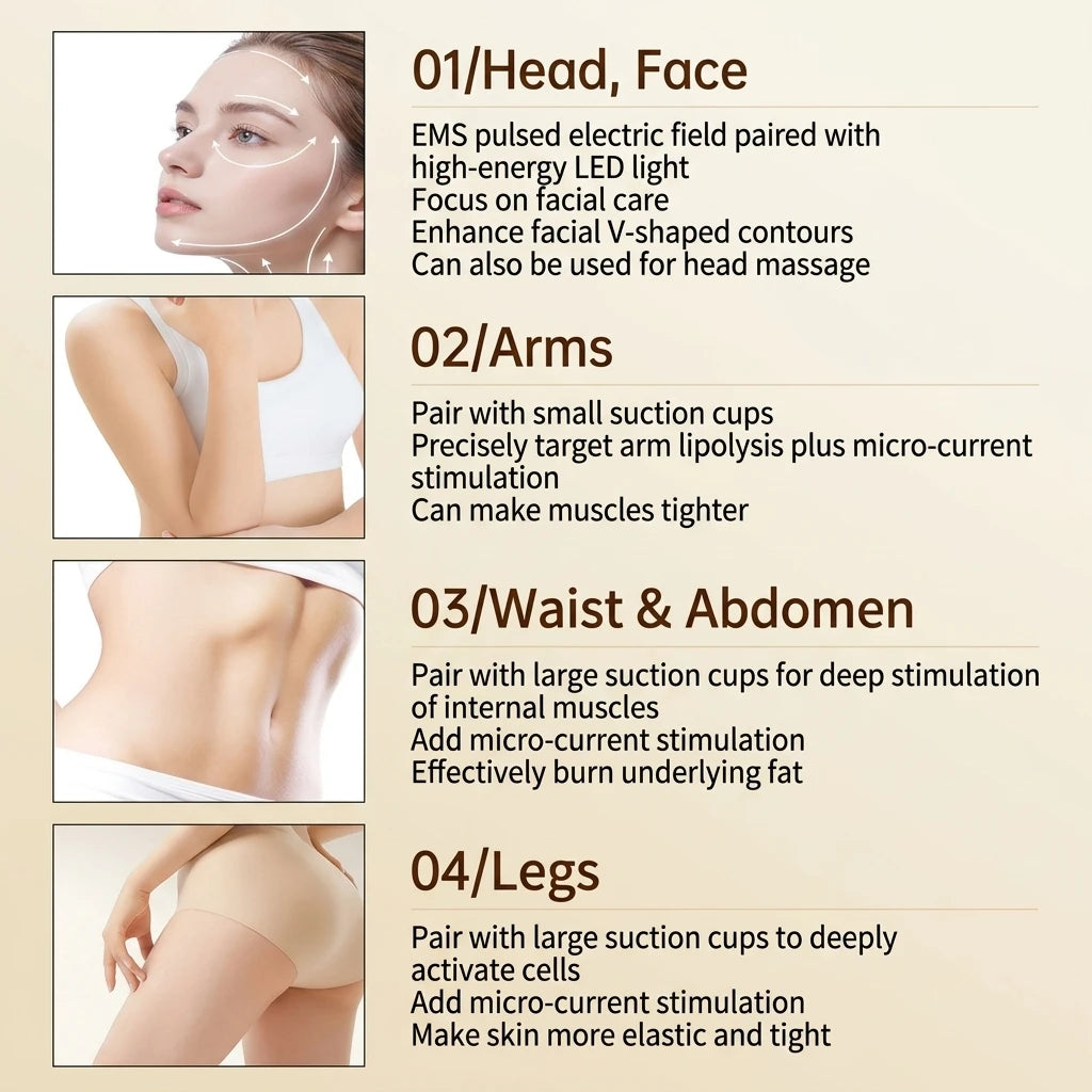 Body and Face Sculpting Microcurrent Massager for Cellulite Reduction