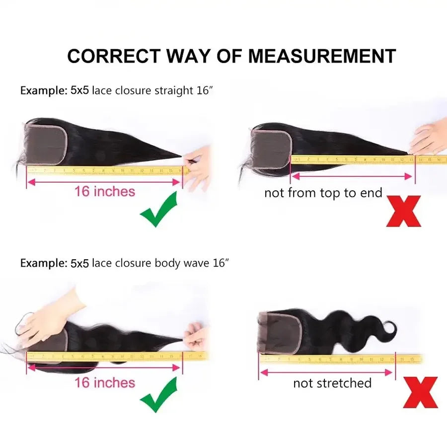 Straight Human Hair Lace Closure for Natural Seamless Styles - 16