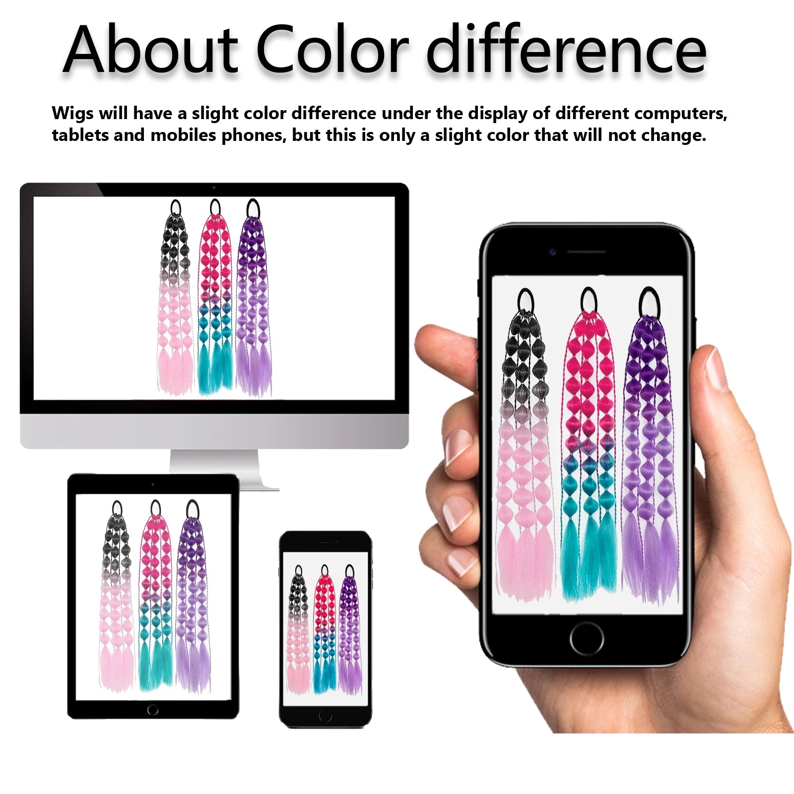 Colorful Bubble Braid Ponytail Extension for Instant Volume - 12