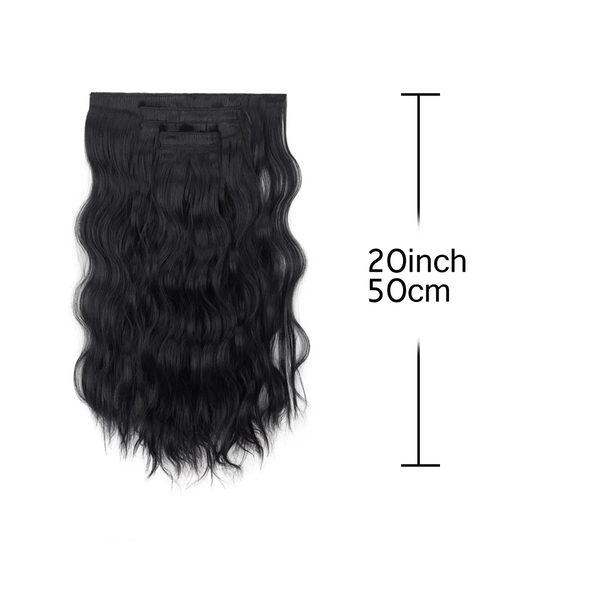 20-Inch Long Curly Clip-In Hair Extensions Set