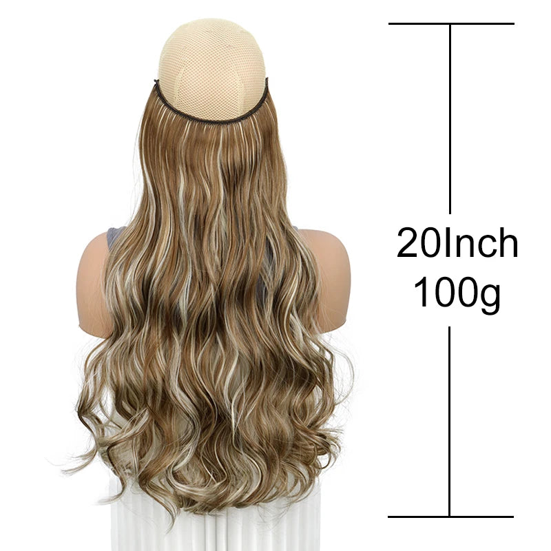 18-Inch Wavy Halo Hair Extension with Invisible Wire