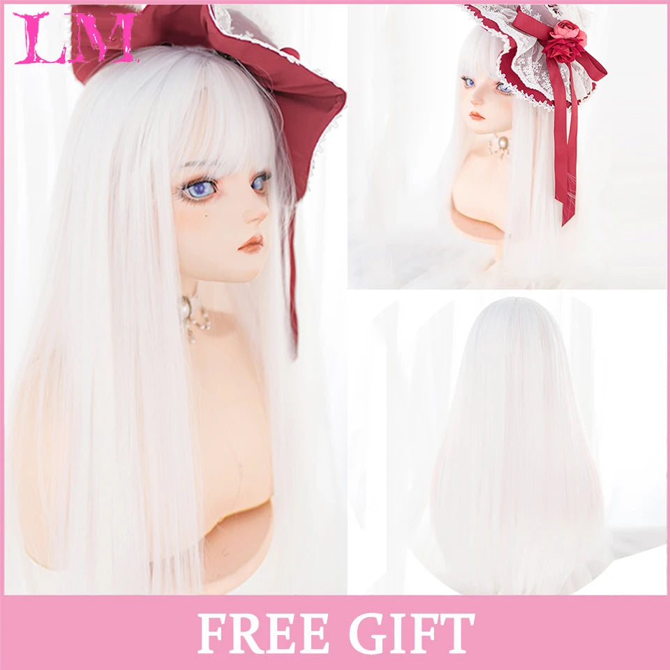 24-Inch Long Pink Cosplay Wig for Costumes - 58