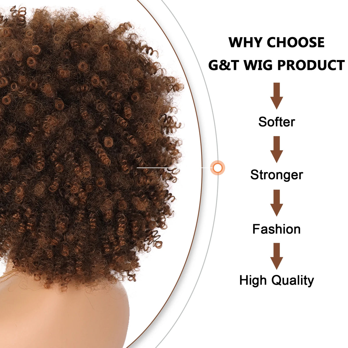 Short Afro Kinky Curly Synthetic Wig with Bangs for Daily Hair Styling
