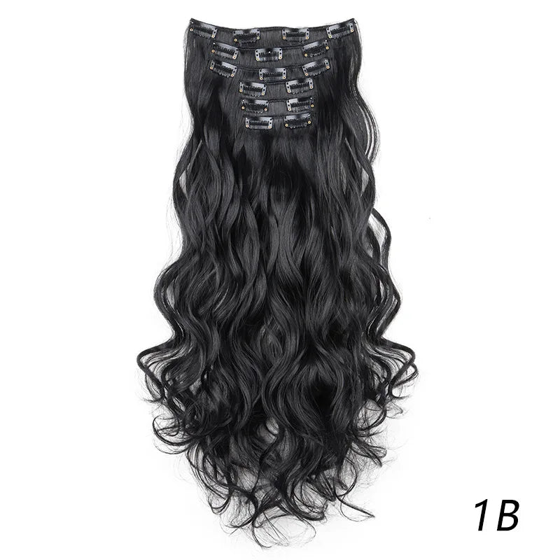 18-Inch Curly Clip-In Hair Extensions for Instant Volume - 32