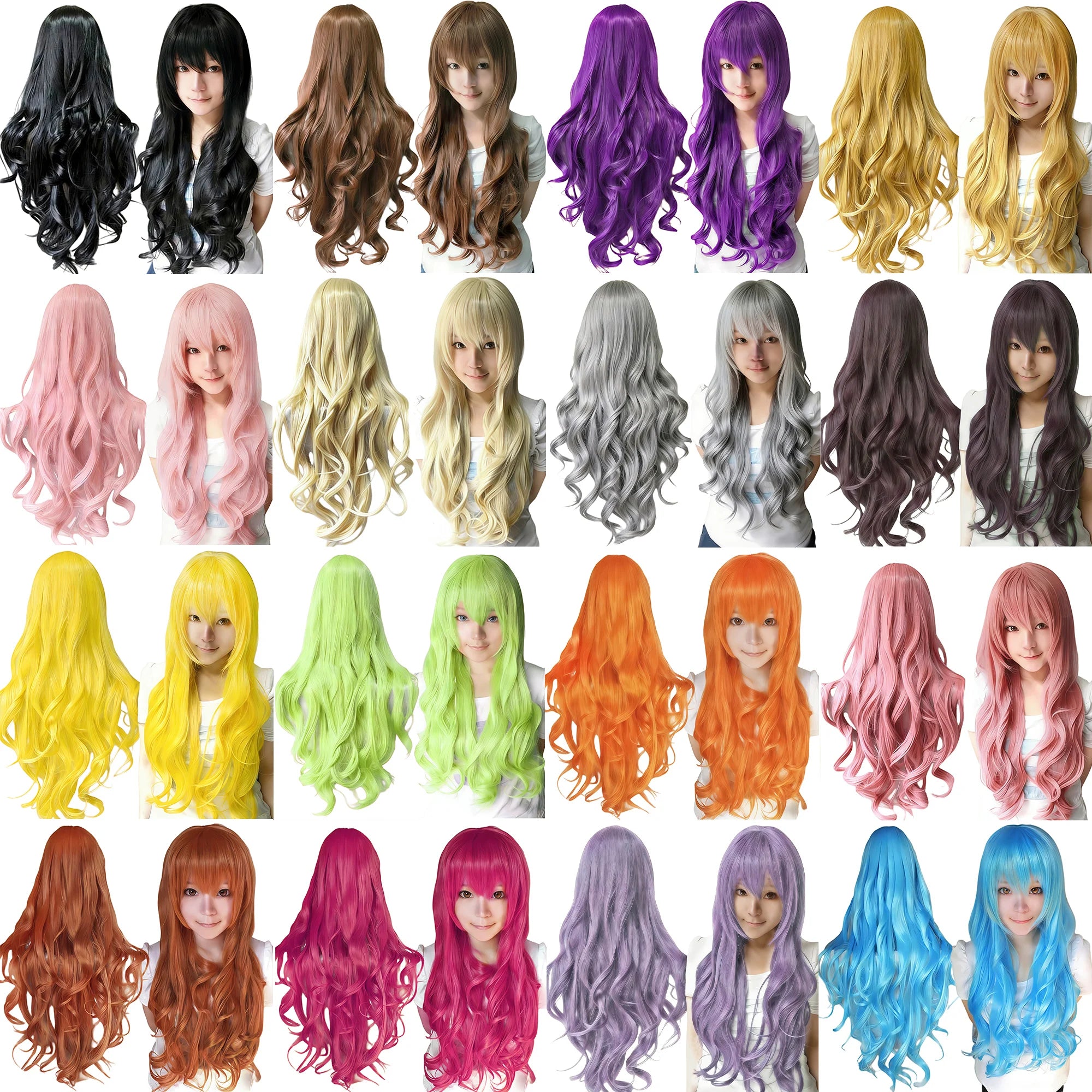 Long Wavy Synthetic Cosplay Wig for Halloween and Costume Parties - 4