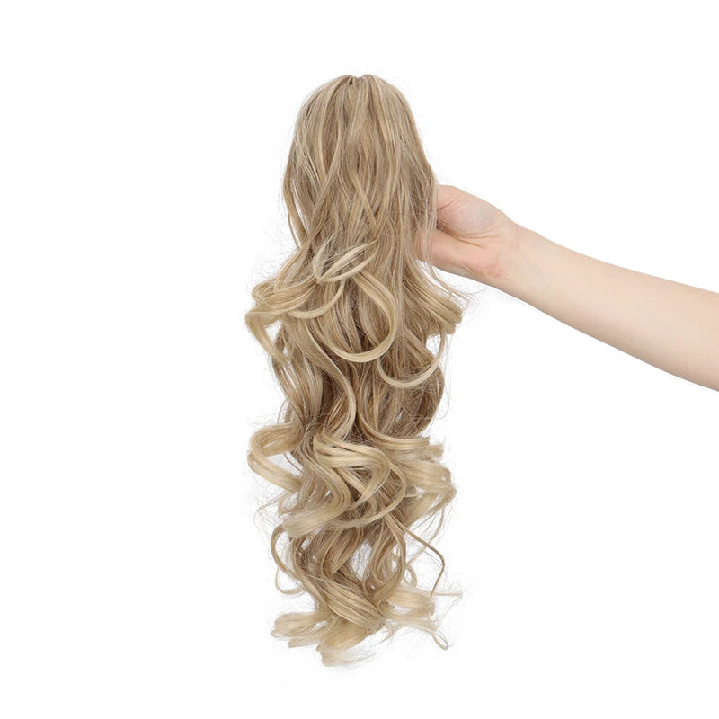 16-Inch Wavy Curly Claw Ponytail Extension for Instant Volume